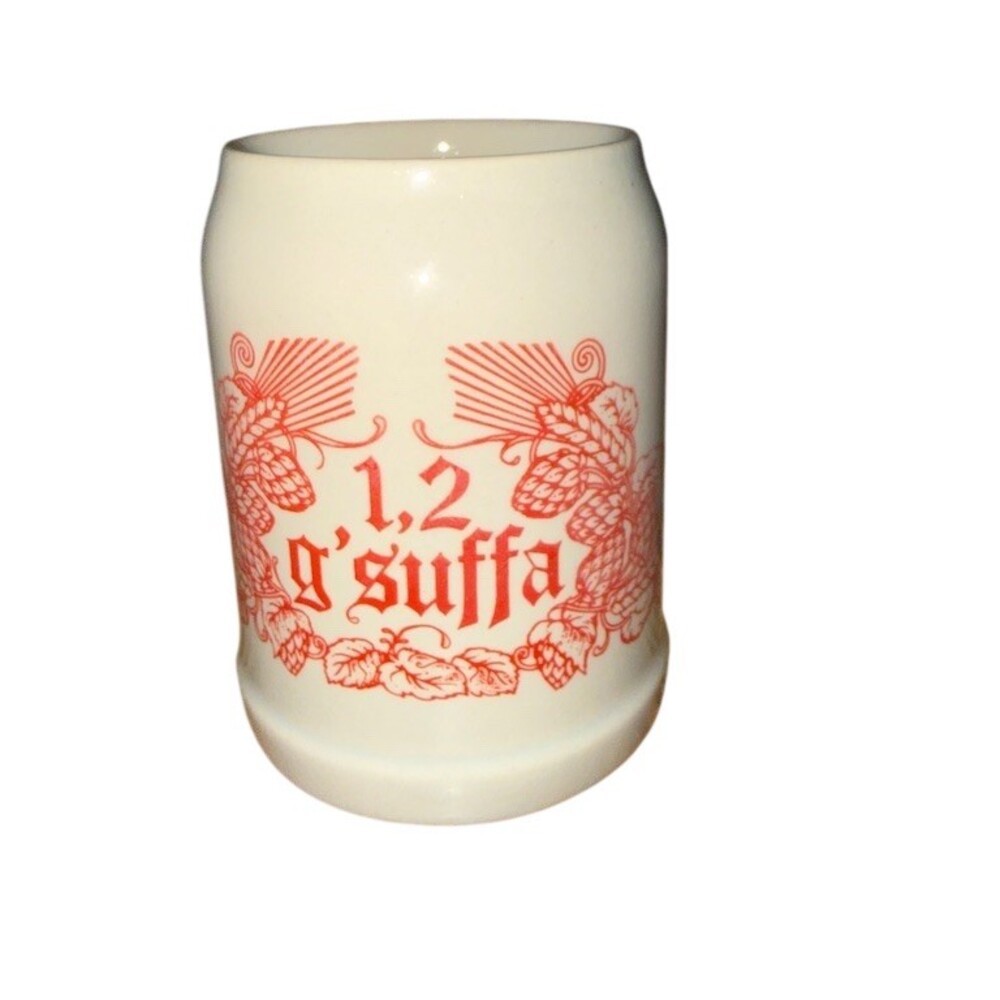 Vintage Stuttgarter Hofbräu German Beer Mug Stein White 0.5L No Lid